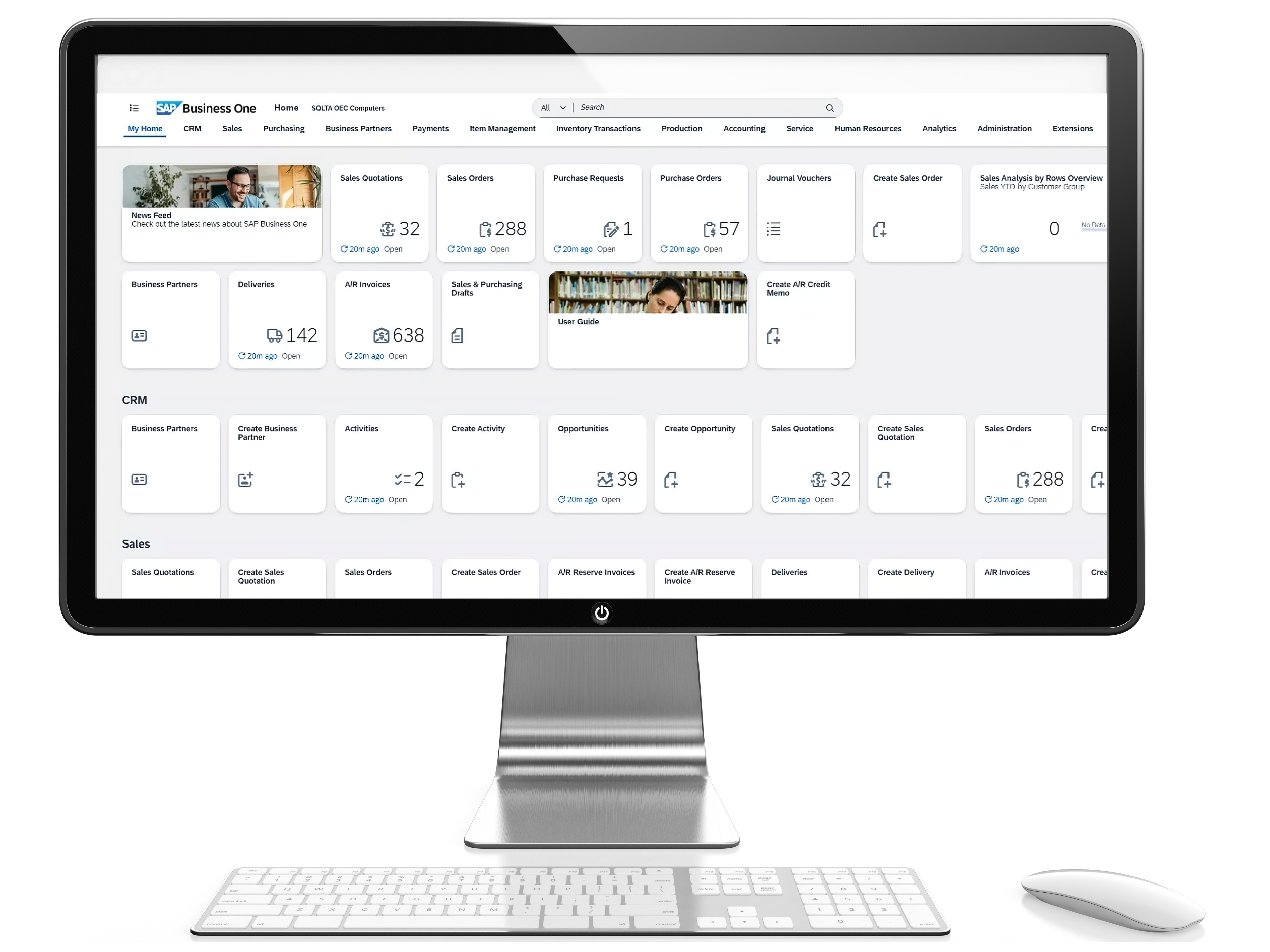 Solución ERP SAP Business One conectando finanzas, ventas, inventario y operaciones desde una sola plataforma.